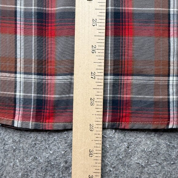 Kuhl Styk Shirt Men M Brown Gray Red Plaid Tapered Button Up Short Sleeve Nylon - Picture 13 of 15